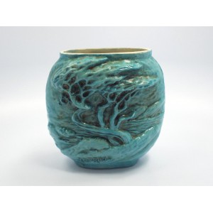 Vintage Carmel Colin Reid Blue Coastal Tree Scene Vase Wall Pocket   123169213222